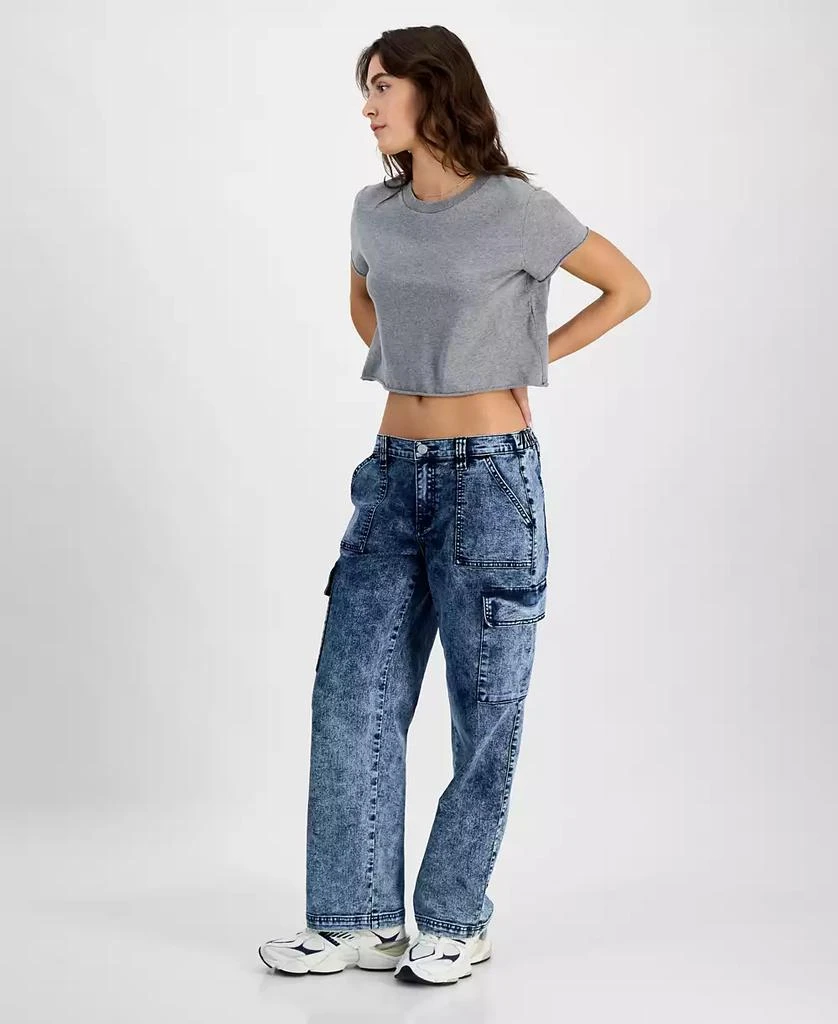 Madden Girl Juniors' Wide-Leg Cargo Skater Jeans 2