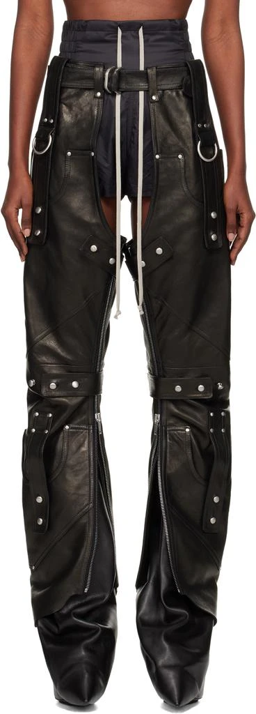 Rick Owens Black Concordians Leo Prothmann Edition Chaps Leather Trousers 1