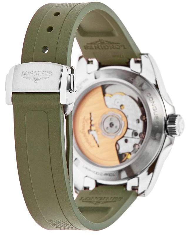 Longines Longines Conquest Automatic Green Dial 18K Rose Gold Plated Bezel Rubber Strap Women's Watch L3.430.5.02.9 4