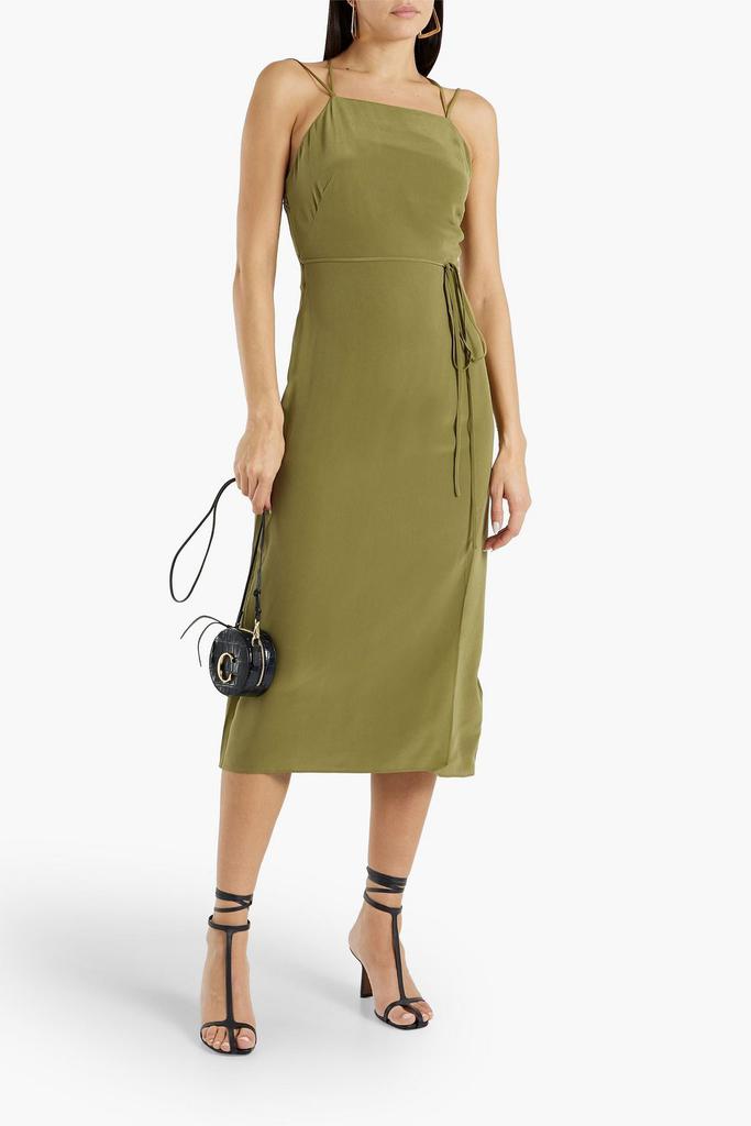 Equipment Carris wrap-effect washed-silk midi dress