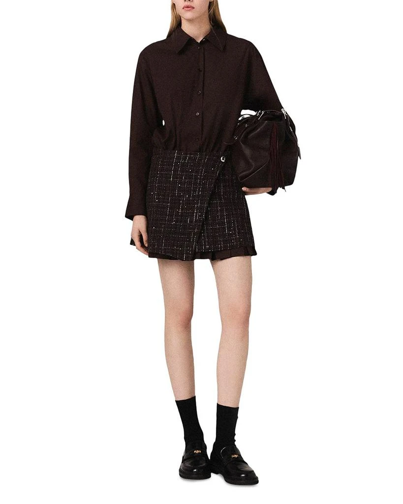 burgundy leather dress mini Burgundy Faux Leather Ruffle Hem Mini Dress main image 1