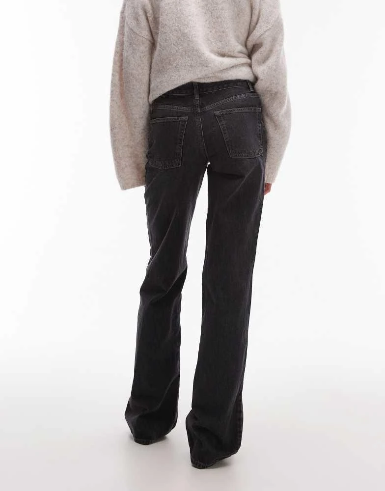 Topshop Topshop Tall Ember low rise straight leg jean in washed black 2