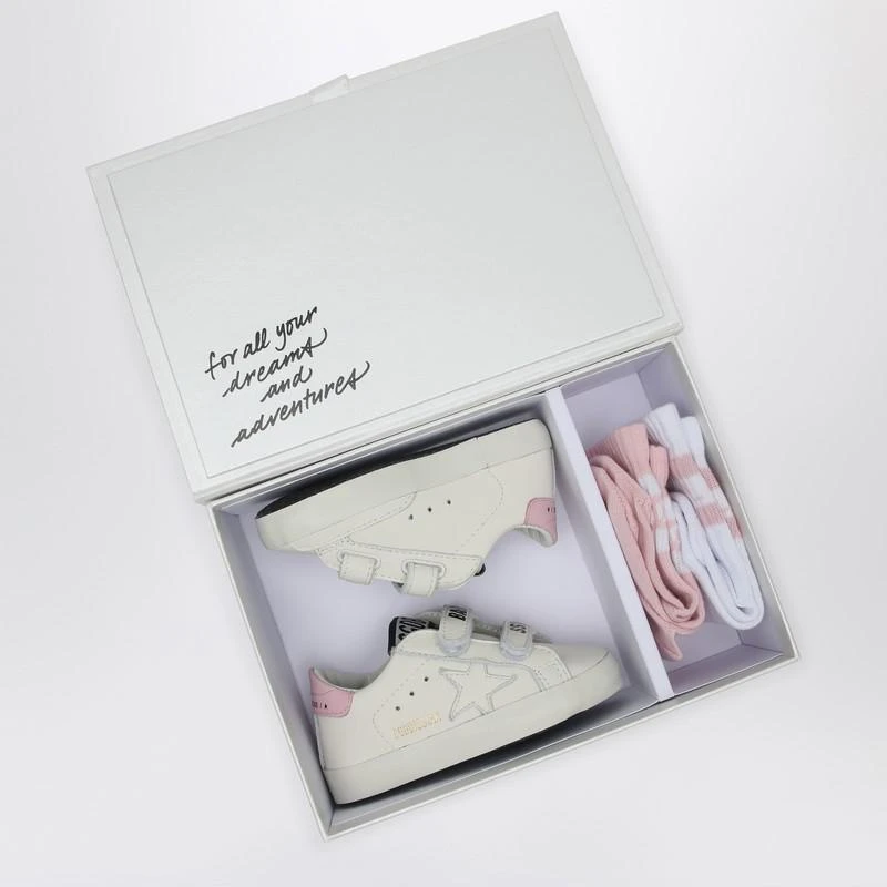 Golden Goose Set Sneaker Baby School white/pink with socks