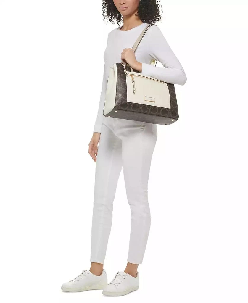 Calvin Klein Hadley Signature Colorblocked Triple Compartment Tote 8