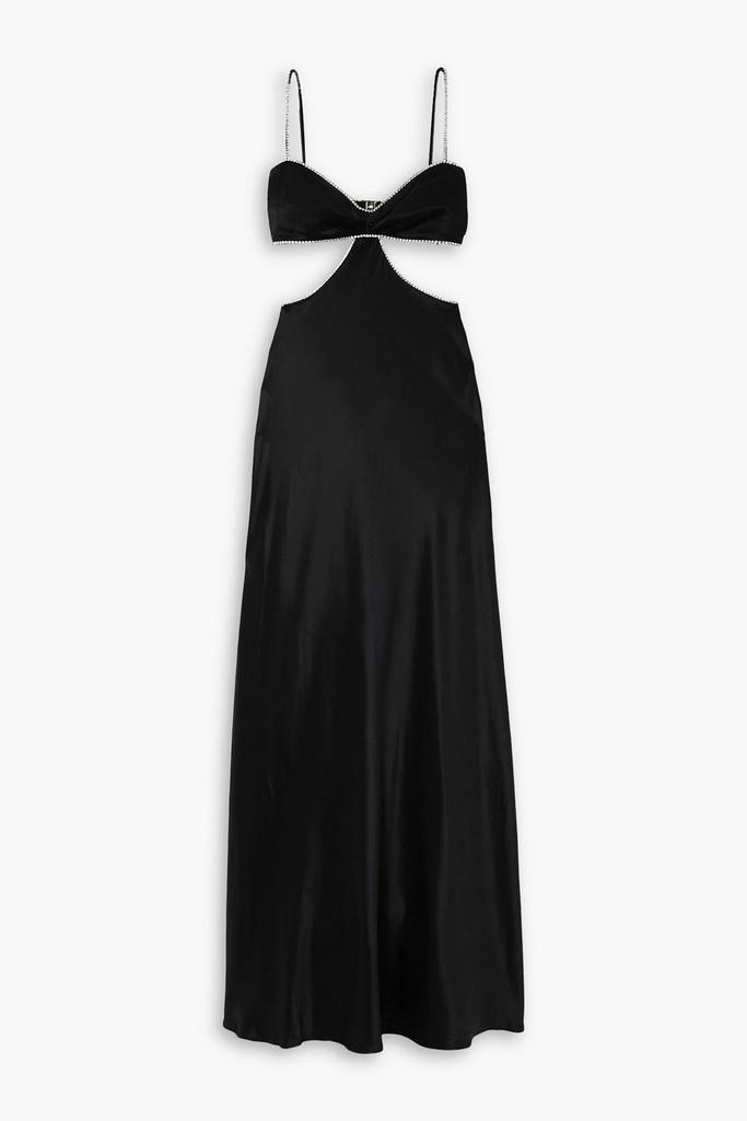 MICHAEL LO SORDO Crystal-embellished cutout silk-satin maxi dress
