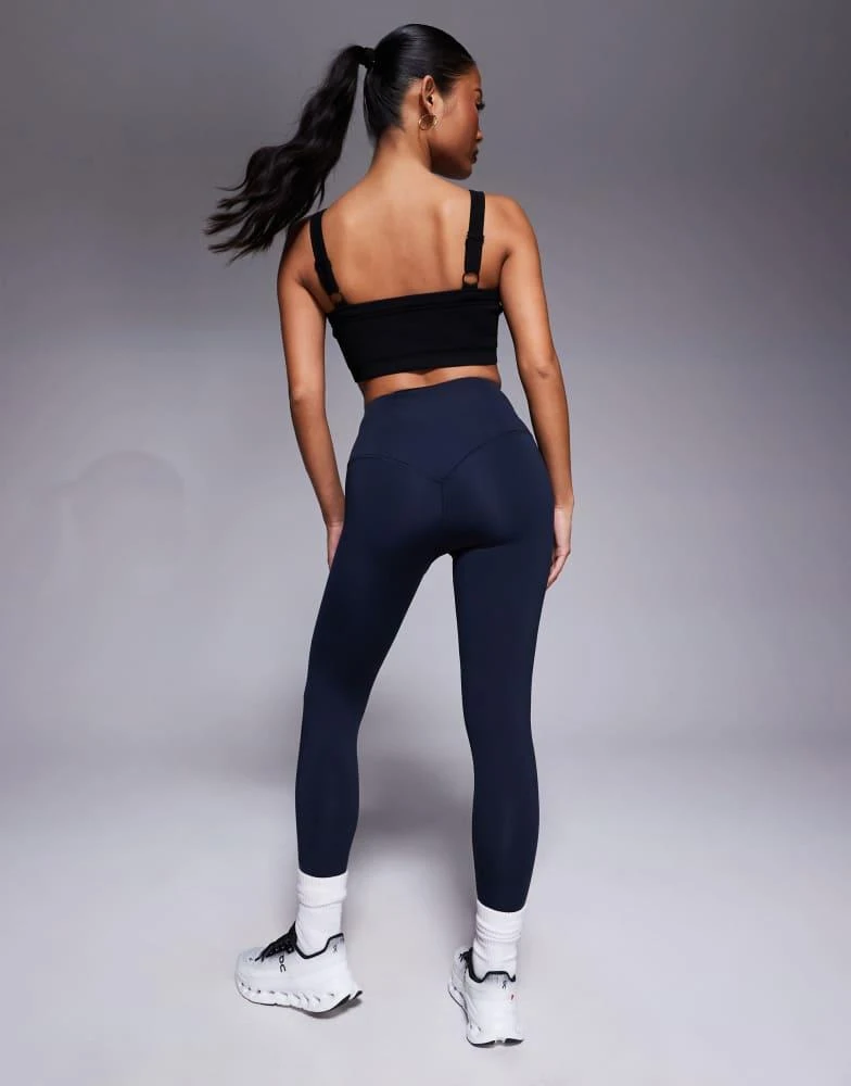 ASOS 4505 Petite Icon active bum sculpt high waist gym legging with inner pocket in deep navy 3