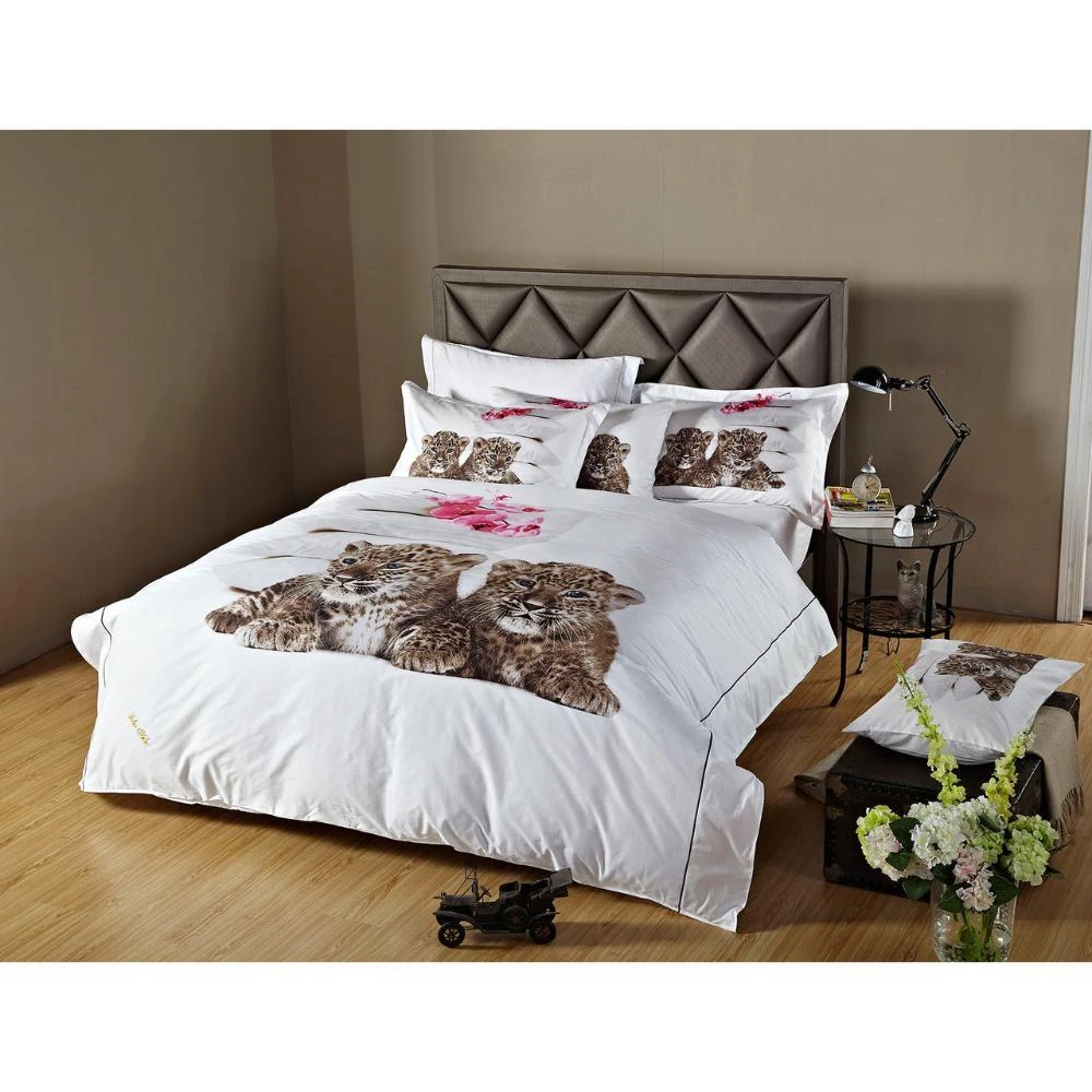 Dolce Mela Duvet Cover Sheets Set, Baby Leopards 2