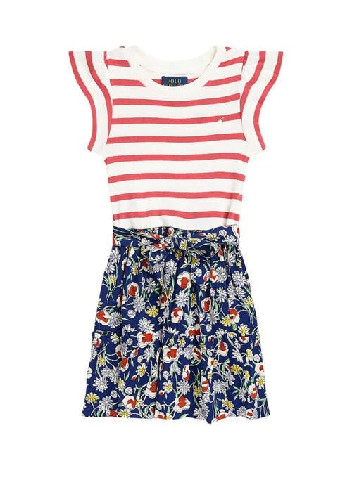 Ralph Lauren Girls 2-6x Striped & Floral Cotton-Blend Dress 1