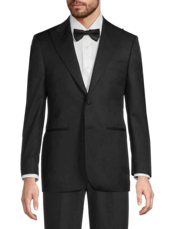 Saks Fifth Avenue Modern Tuxedo Wool Modern-Fit Blazer 1