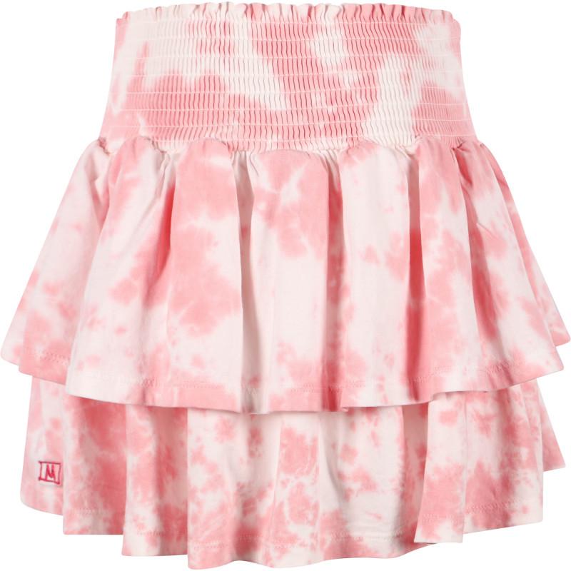 Munster Tie dye tiered skirt in pink and white
