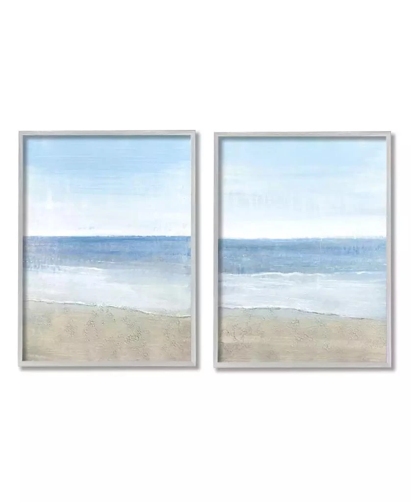 Stupell Industries Coastal Seafoam Beach Waves Soft Tide Landscape Art, Set of 2, 11" x 14" 1