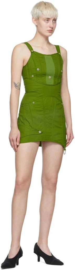 Acne Studios Green Cotton Mini Dress 4