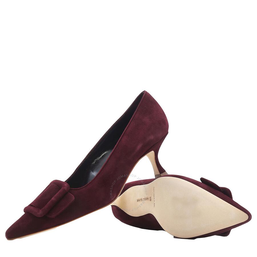 Manolo Blahnik Maysale 50 Suede Buckle Detail Pumps