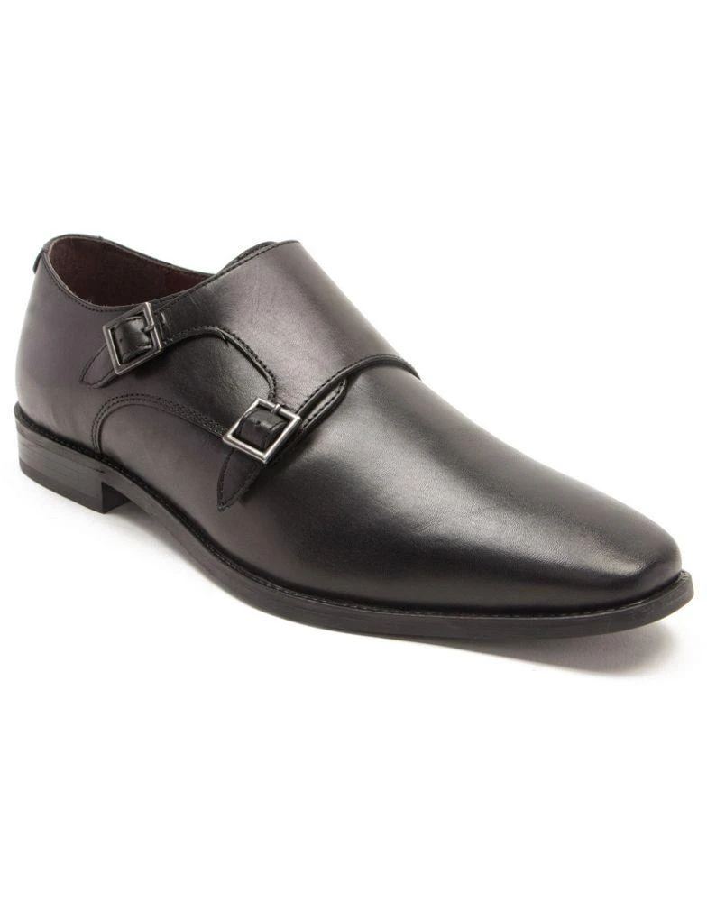 Thomas Crick THOMAS CRICK FETZ twin strap monk formal leather shoe in black