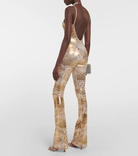 Alessandra Rich Embellished printed flared jumpsuit 3