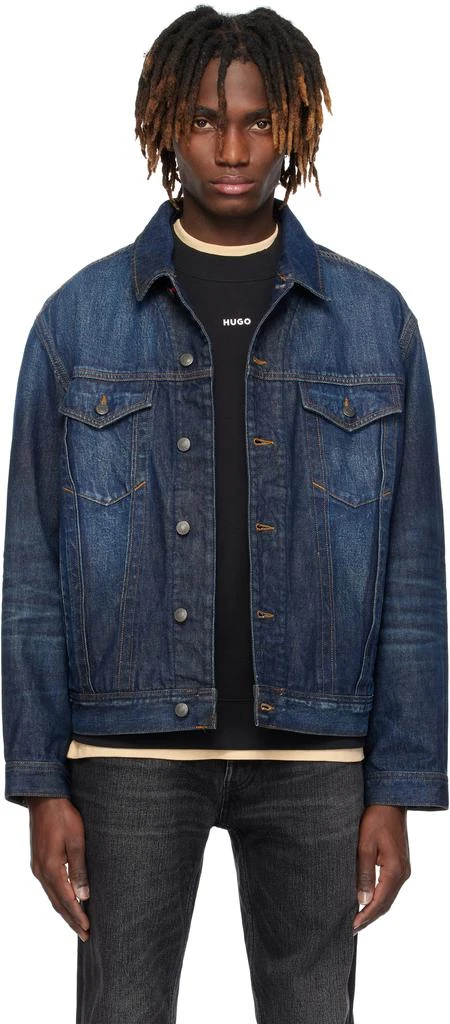 Hugo Boss Blue Adjustable Hem Denim Jacket