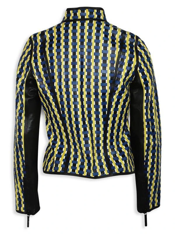 Gucci Woven Leather Biker Jacket 3