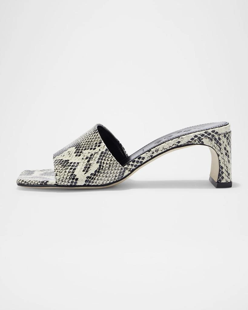 AEYDE Jeanie Snake-Embossed Mule Sandals 1