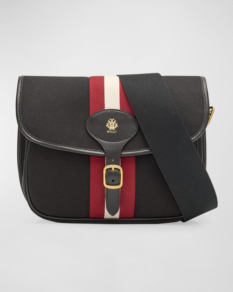 稀少 BALLY(バリー) Casbah Stripe-Strap Leather Crossbody Bag Bally Casbah Stripe-Strap Leather Crossbody Bag - Shoulder