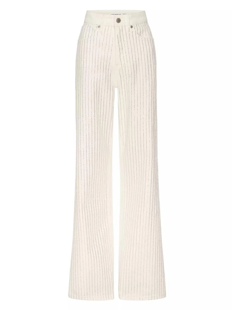 Good American ​Good Ease Rhinestone Pinstripe Jeans 1