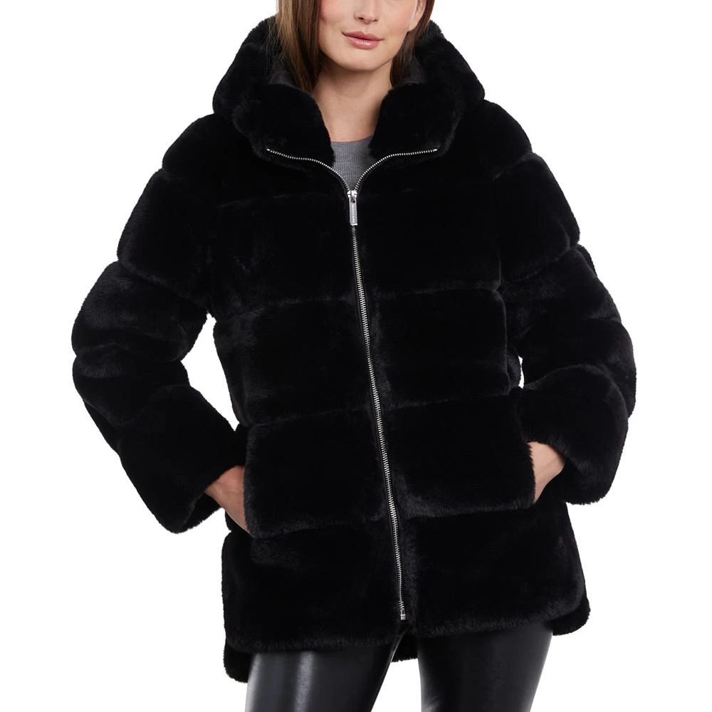 Michael Kors Women's Petite Hooded Faux-Fur Coat 1