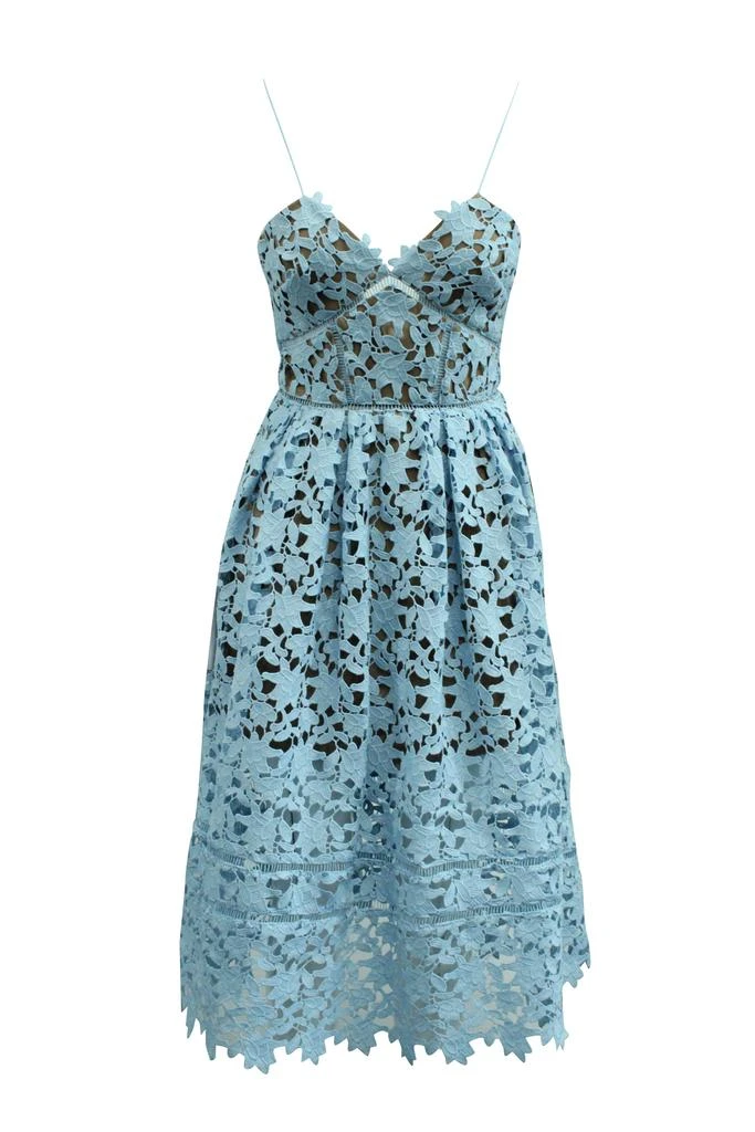 Self Portrait Azaelea Lace Dress in Light Blue Polyester 1