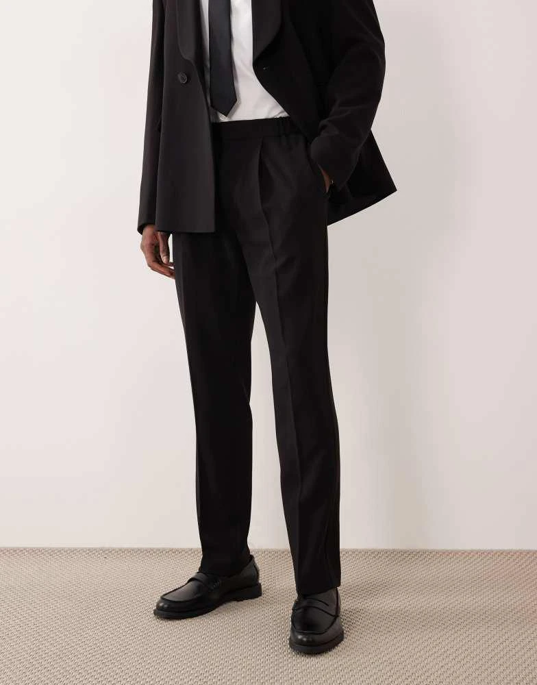 ASOS ASOS DESIGN slim suit trousers in black crepe 2
