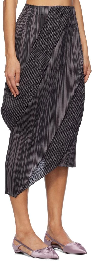 Pleats Please Gray Cosmic Rays Midi Skirt 2