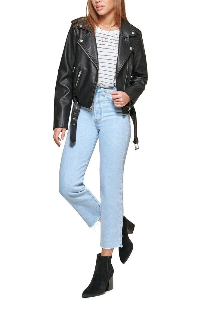 Levi's Faux Leather Fashion Belted Moto Jacket 8