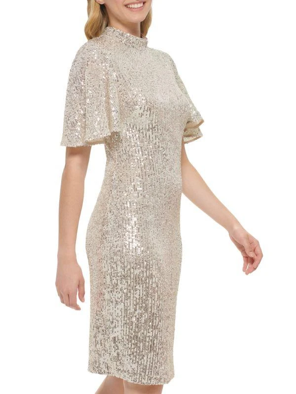 Eliza J Sequin Flutter Sleeve Sheath Dress 3
