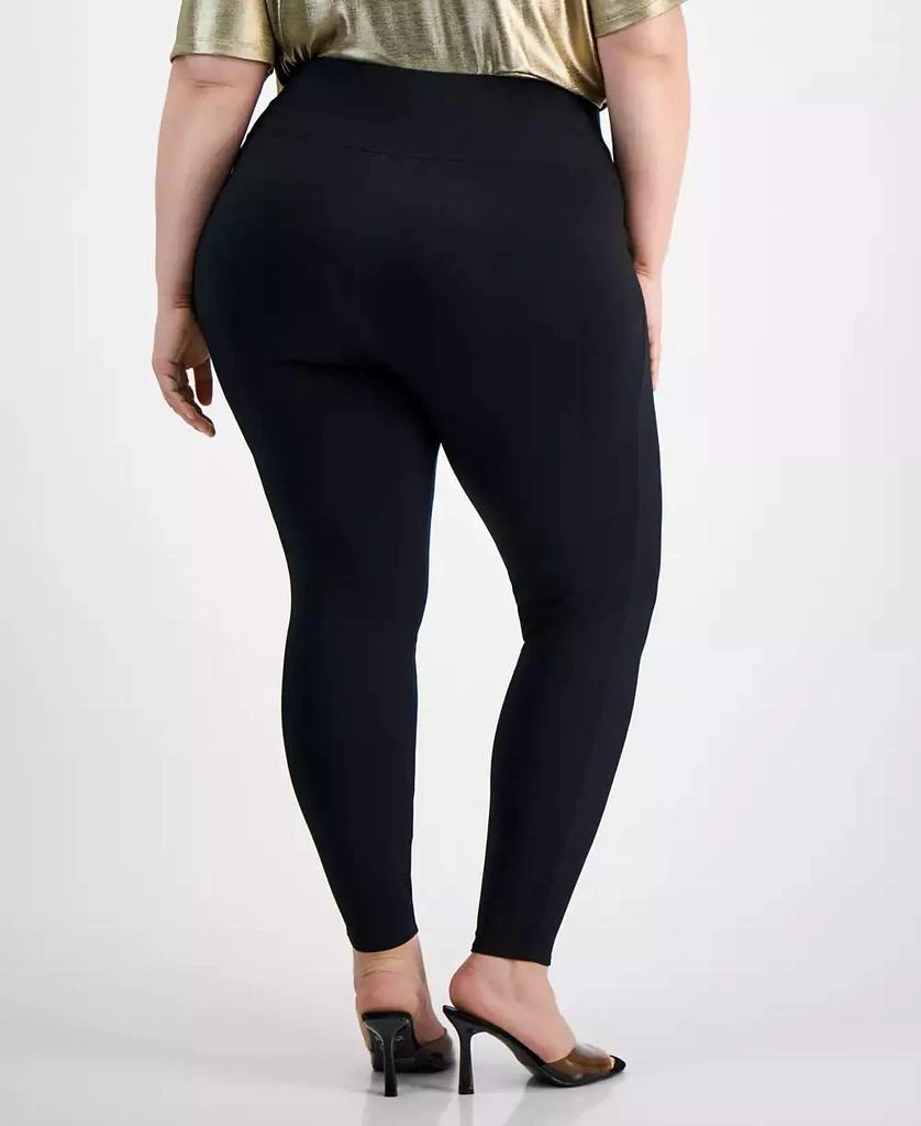 Bar III Trendy Plus Size High-Rise Seam-Front Leggings, Created for Macy's 2