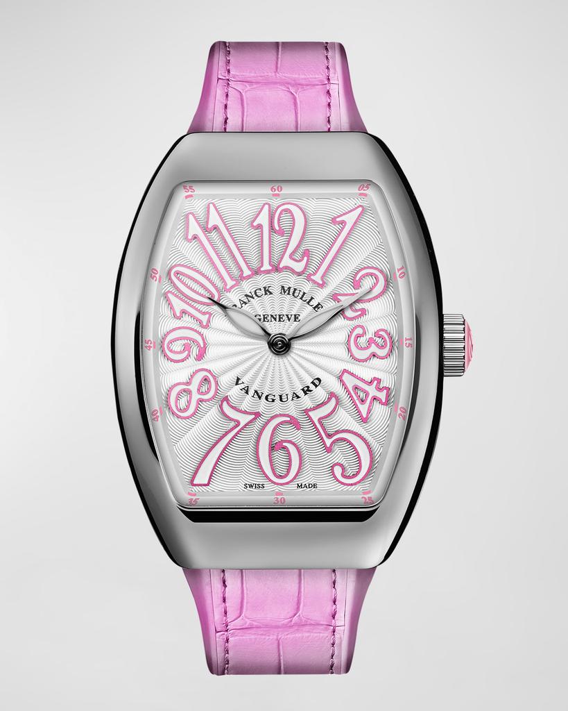 Franck Muller 35mm Lady Vanguard Watch with Pink Alligator Strap