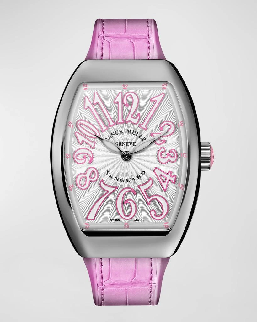 Franck Muller 35mm Lady Vanguard Watch with Pink Alligator Strap 1
