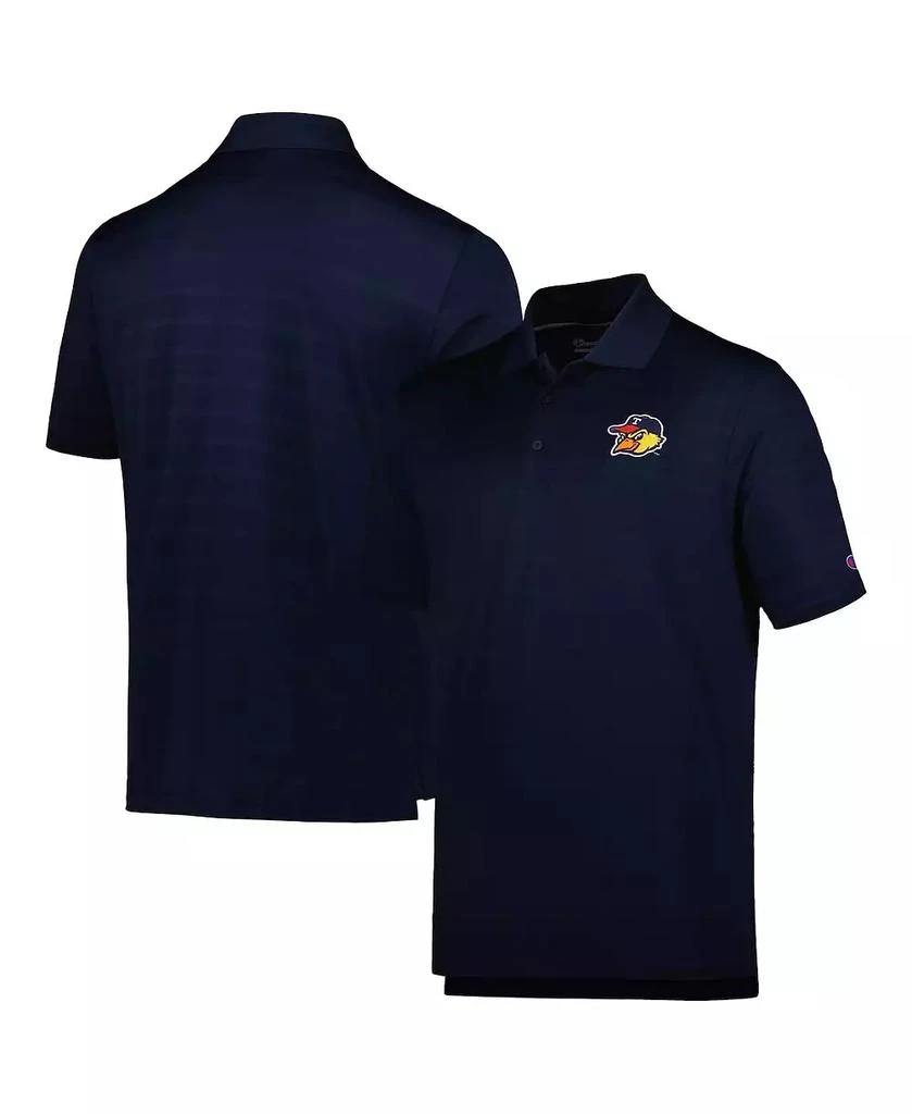 CHAMPION Men's Navy Toledo Mud Hens Textured Solid Polo Shirt 2