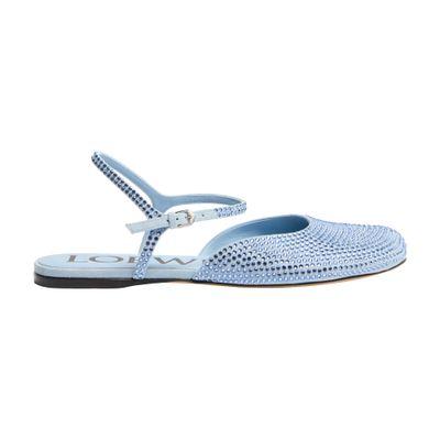 Loewe Toy ankle strap ballerinas in suede and strass