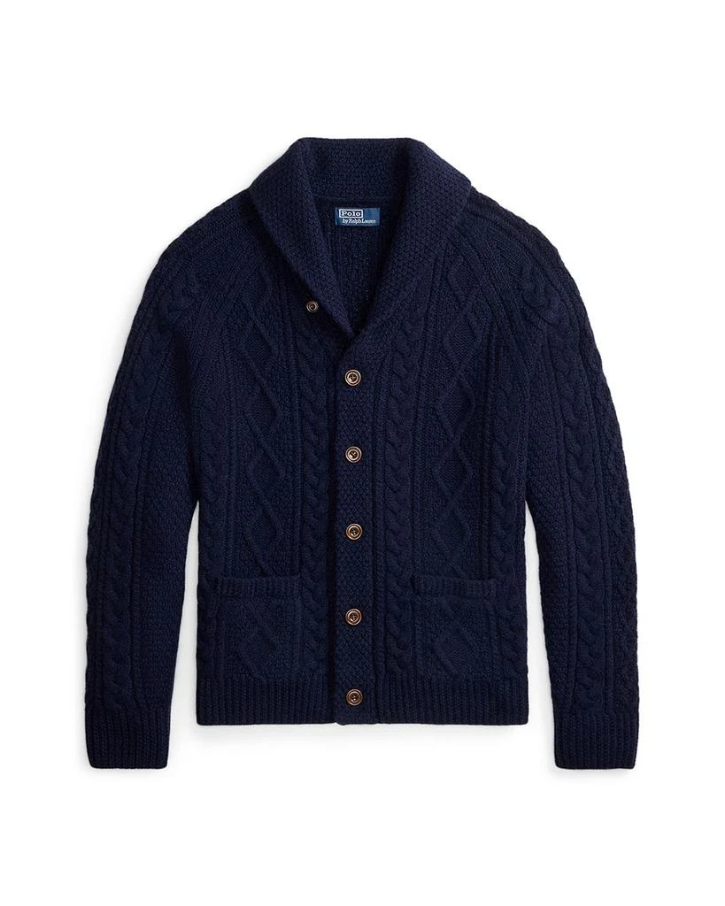 Ralph Lauren Suede Patch Wool Alpaca Cardigan 5