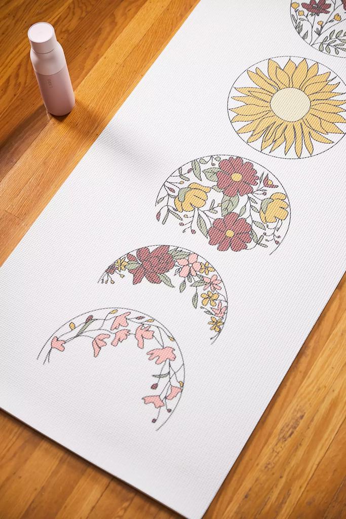 DENY Designs Nadja For Deny Floral Phases Of The Moon Yoga Mat