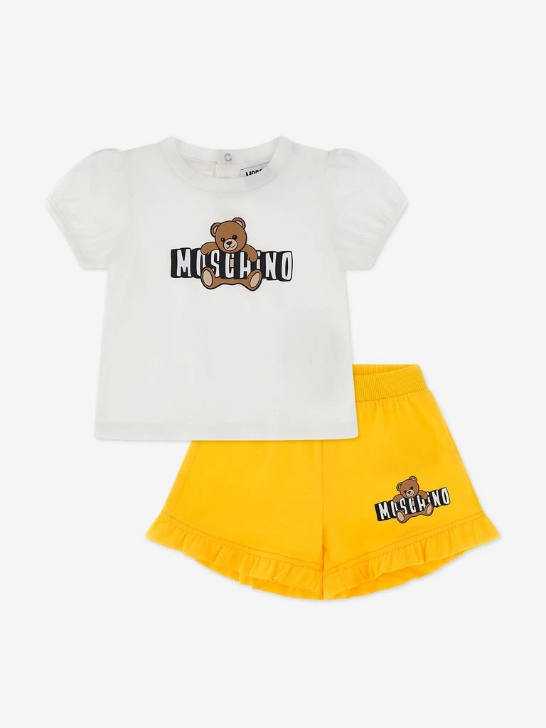 Moschino Moschino Baby Girls Teddy Bear Short Set in Yellow