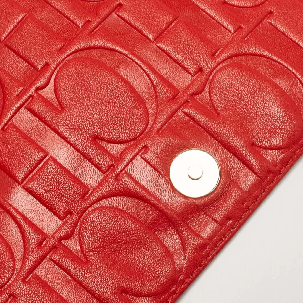 Carolina Herrera  Red Leather Flap Chain Shoulder Bag 5