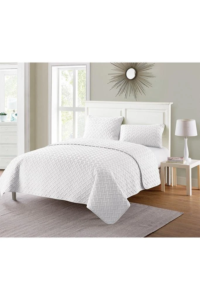 VCNY Home Nina Embossed Basketweave Quilt Set - Twin 6
