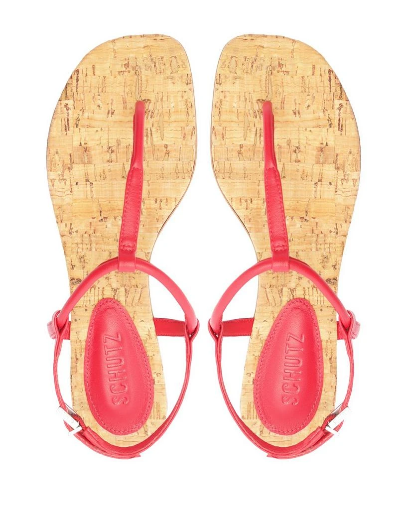 Schutz Women's Elsha Flat T Strap Sandals 7
