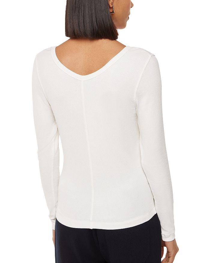 Whistles Essentials Ribbed V Neck Top