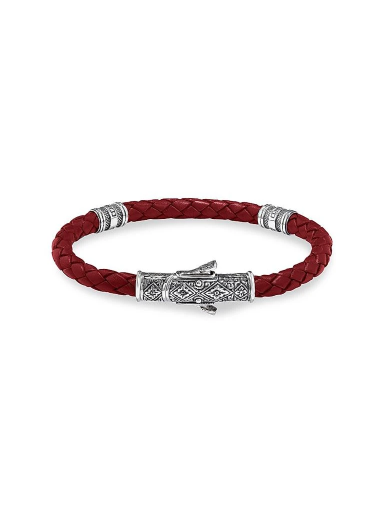 Konstantino Perseus Sterling Silver & Braided Leather Bracelet 2