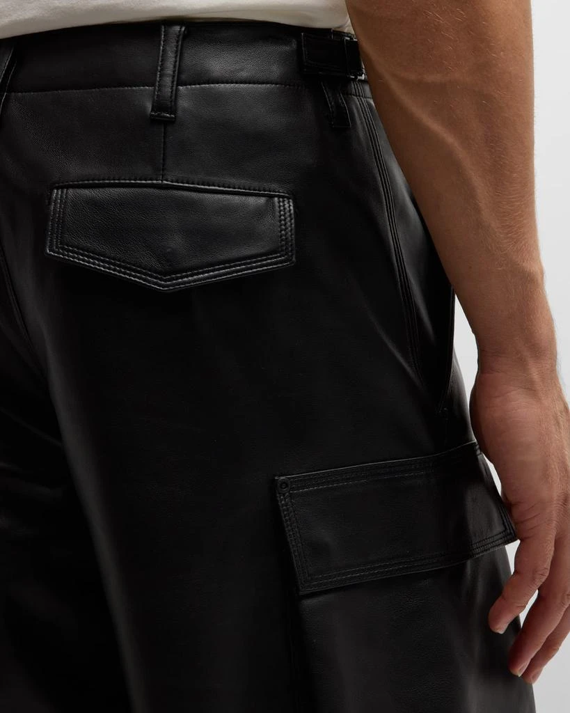 PURPLE Men's Leather Cargo Shorts 7