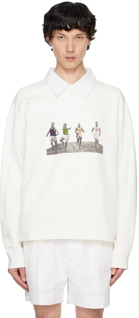 BODE White Finish Line Sweatshirt 1
