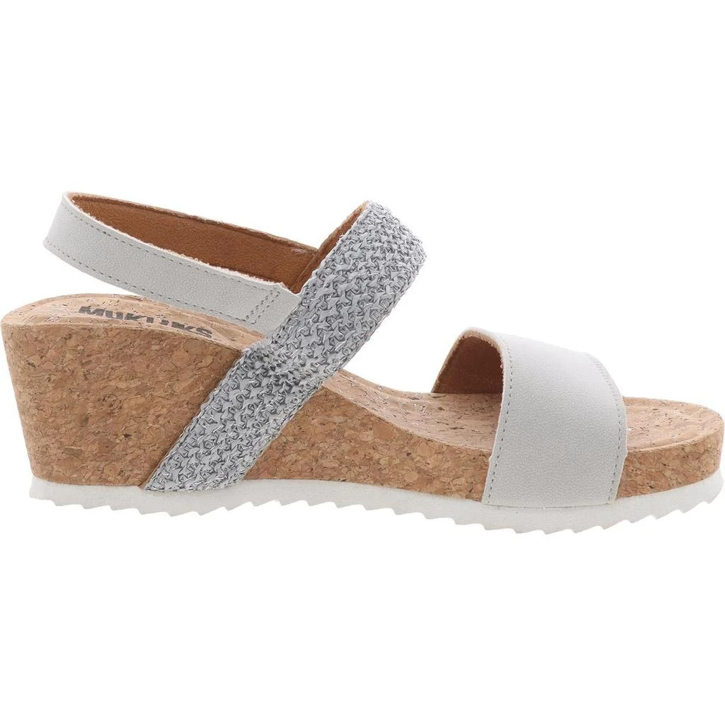 MUK LUKS WPL6134 Womens Embroidered Manmade Wedge Sandals 2