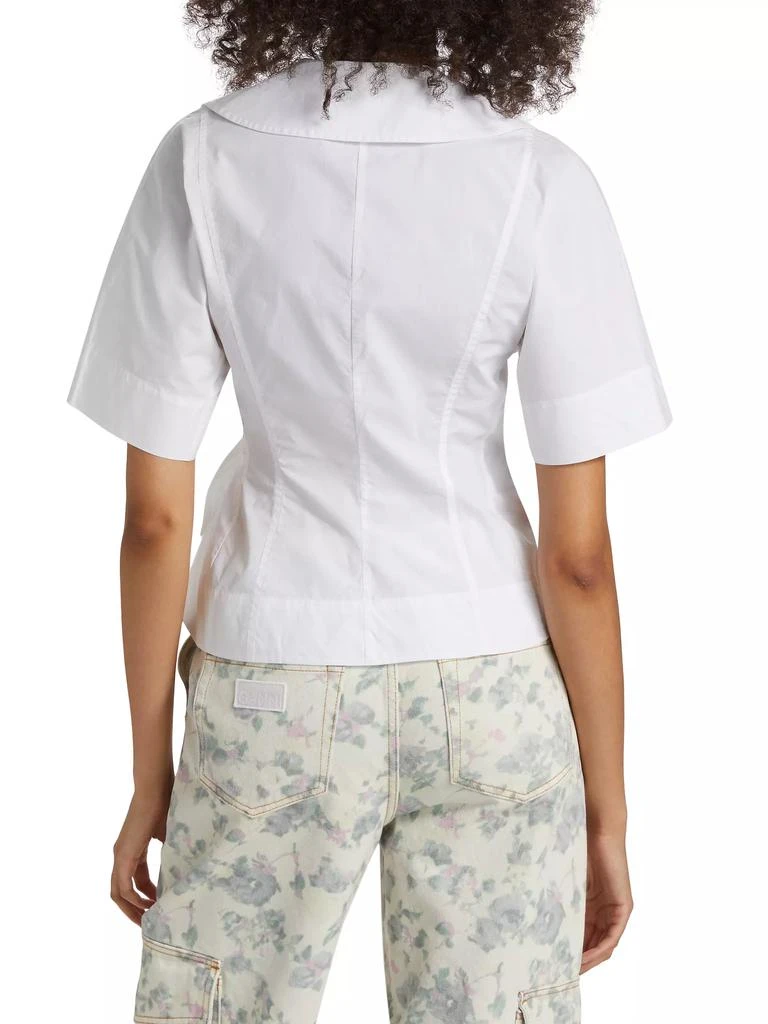 Ganni Cotton Poplin Wrap Top 5