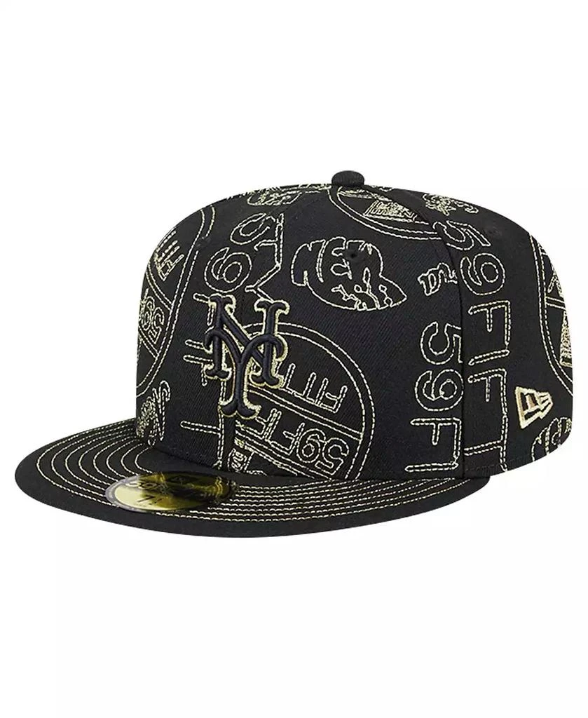 New Era Men's Black New York Mets 59FIFTY Day Allover Fitted Hat 1