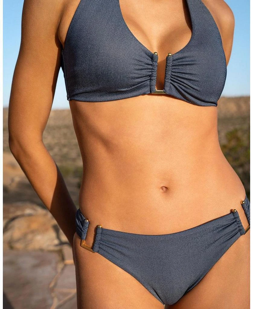 Change of Scenery Shana U-Bar Denim Halter Bikini Top 4