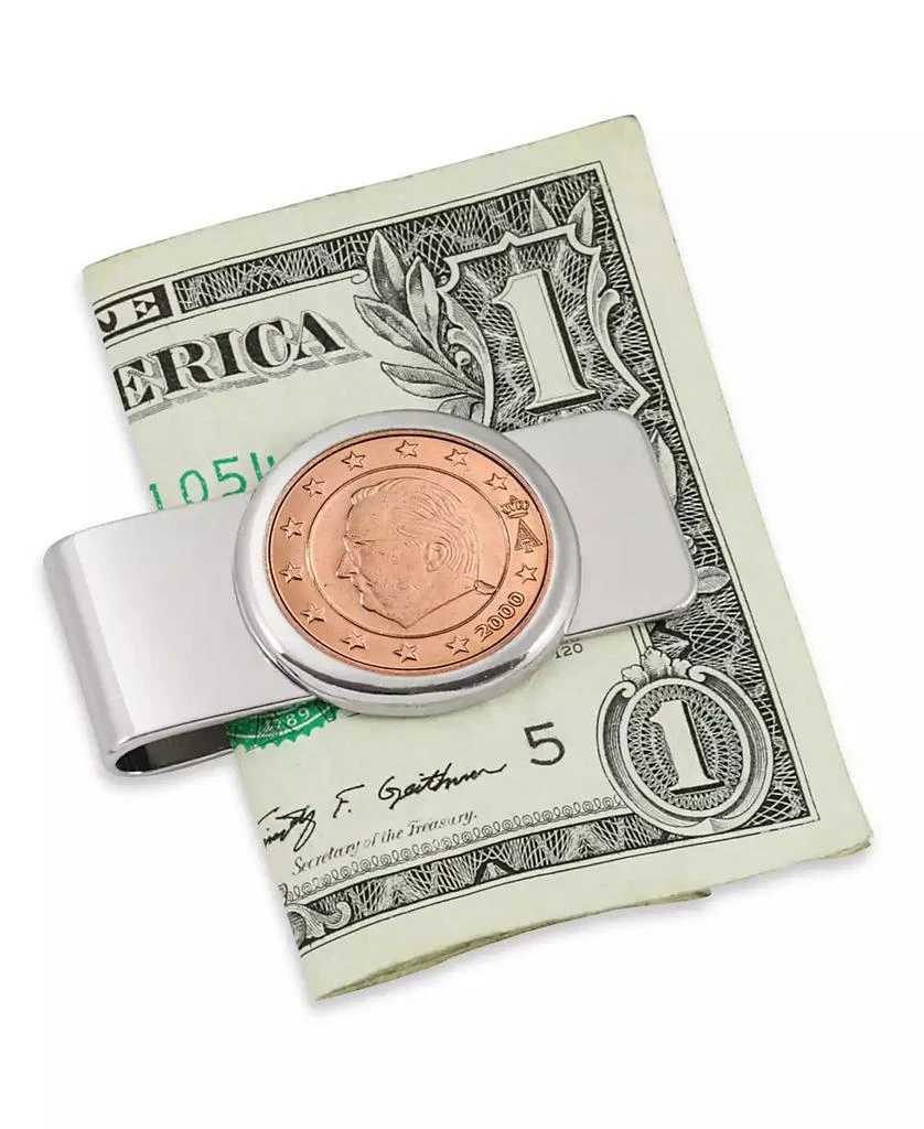 American Coin Treasures Men
s Belgium King Albert Ii Five Cent Euro Coin Money Clip